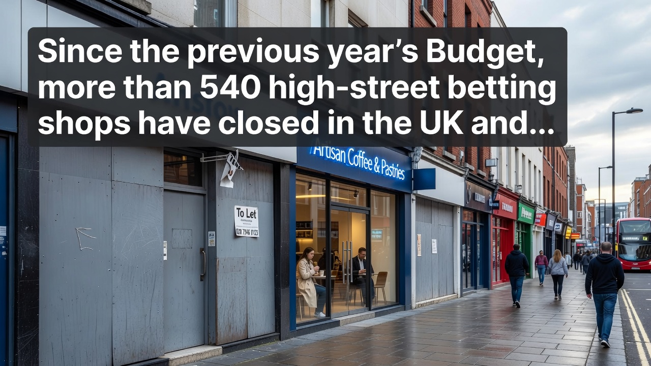 UK high street with multiple closed retail units including former betting shops