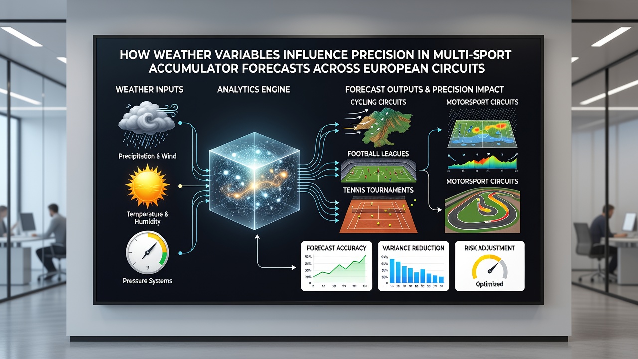 Detailed charts comparing accumulator hit rates under varying precipitation and wind conditions across European sports events