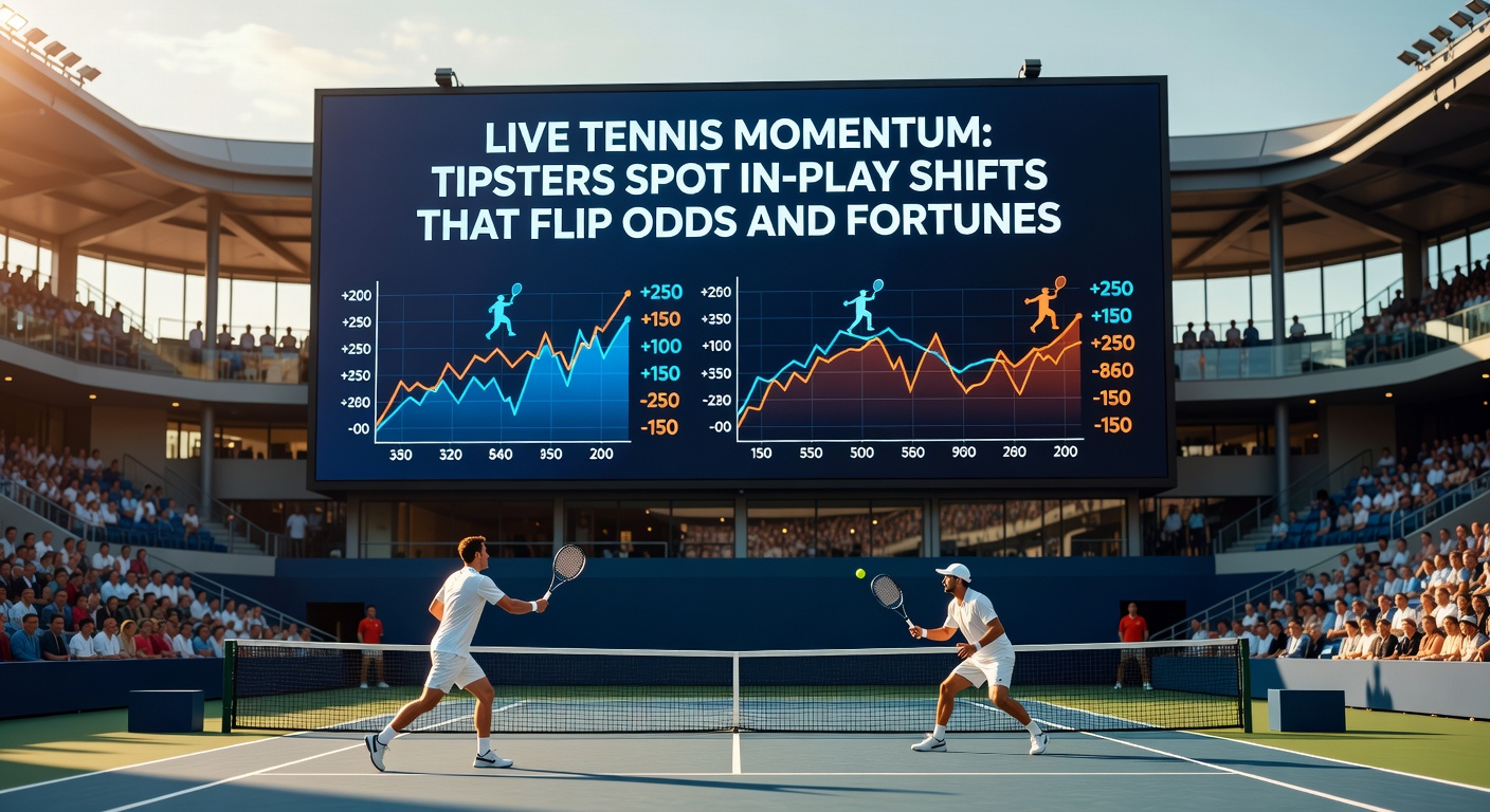 Close-up of tennis scoreboard showing rapid odds changes during a live momentum swing