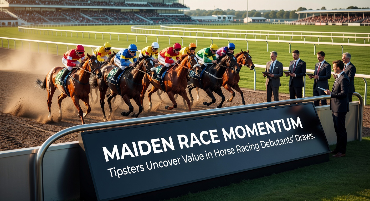 Tipster dashboard displaying statistical overlays on maiden race draws, with highlighted debutant value spots from recent March 2026 meetings
