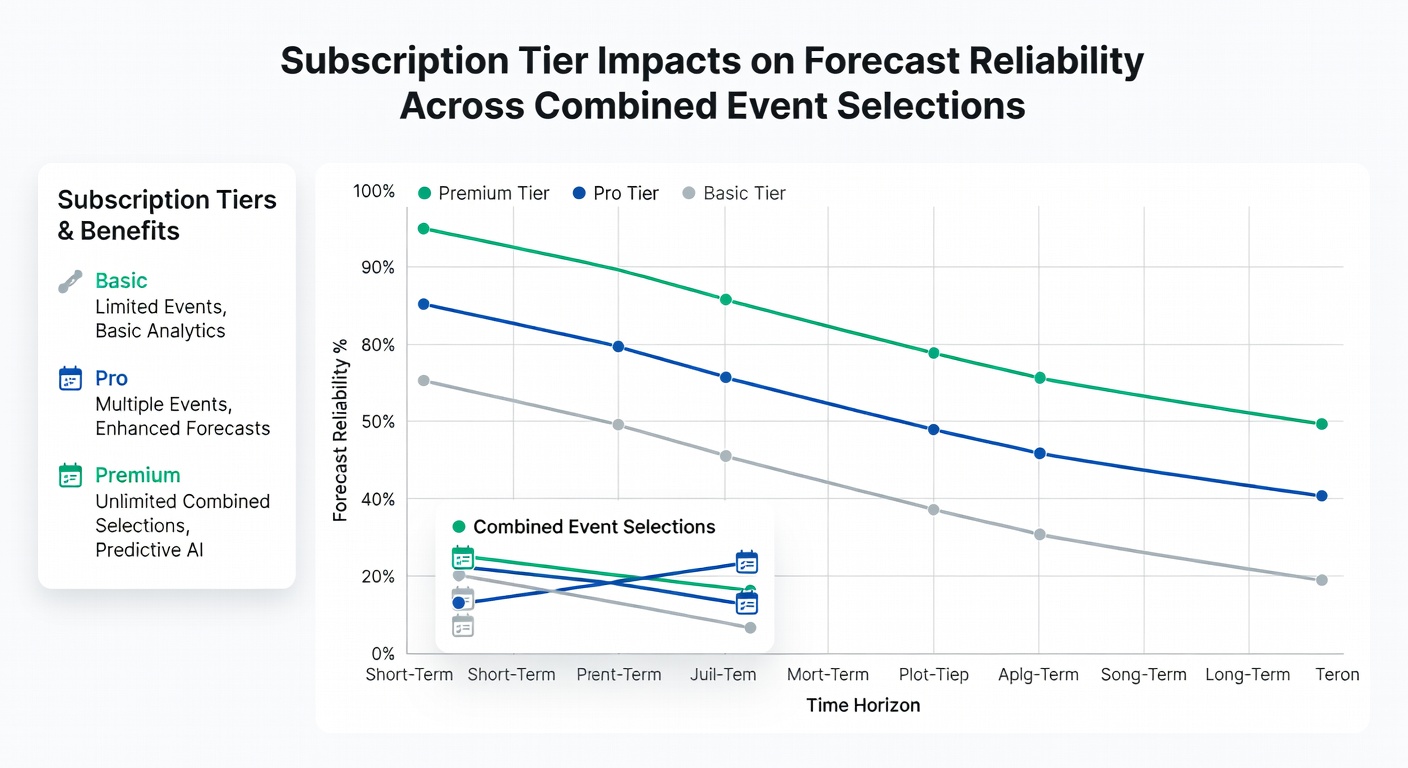 Graph illustrating accuracy trends by subscription level in multi-event forecasts