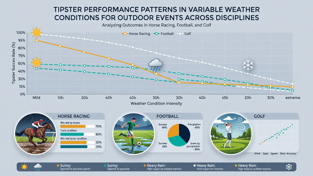 Outdoor sports venue under changing sky conditions with tipster analytics overlay