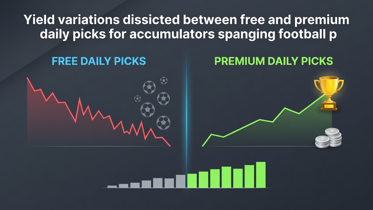 Comparison chart of accumulator performance metrics for free versus paid tipster services